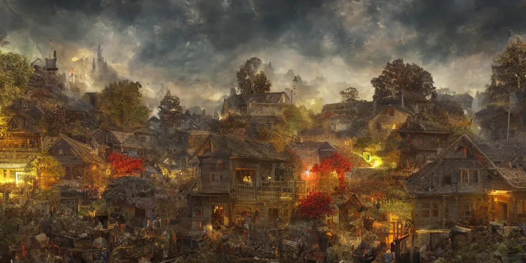 Image similar to and when this happens, and when we allow freedom ring, when we let it ring from every village and every hamlet, from every state and every city, ultrafine highly detailed hyper colorful illustration, sharp focus, rozalski, unreal engine highly rendered, global illumination, radiant light, intricate and detailed environment