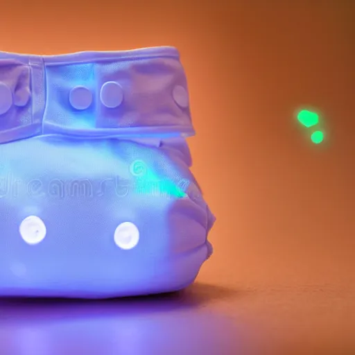 Image similar to a baby diaper with subtle rgb lights, stock photo