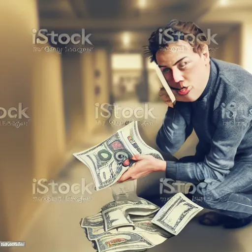 Image similar to a thief stealing money, stock photo