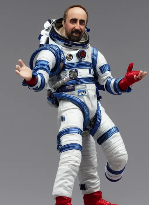 Prompt: richard garriott, action figure of richard garriott astronaut, realistic face, detailed product photo