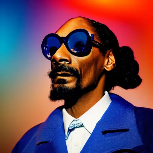 Image similar to snoop dogg as a young man with a beard in a dark blue trenchcoat with an orange bowtie as the new doctor who, cinematic, volumetric lighting, f 8 aperture, cinematic eastman 5 3 8 4 film, photorealistic