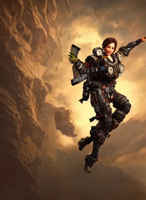 Prompt: An epic fantastic realism comic book style portrait painting of a beautiful psychic sorcerous, short brown hair, floating in the air, Apex Legends Concept Art, unreal 5, DAZ, hyperrealistic, octane render, cosplay, RPG portrait, dynamic lighting