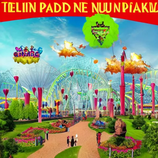 Image similar to a theme park being nuked