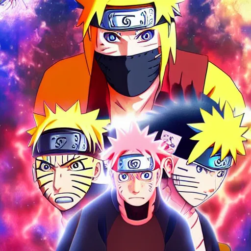 Image similar to Naruto vs pain poster, 4k, anime, hd, artstation