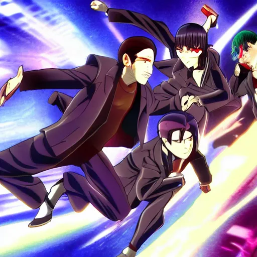 Image similar to neo matrix dodge bullets, anime key visual