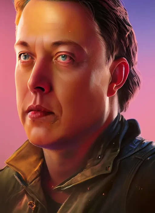 Prompt: ( ( ( hyperrealist cg an epic fantasy comic book style portrait painting of a elon musk ) ) ) by mike campau and matt stewart, fantasy, photorealistic, octane render, vibrant colors, unreal engine, dynamic lighting, perfect factions, very detailed faces, trending on artstation, poster, volumetric lighting, 4 k, award winning