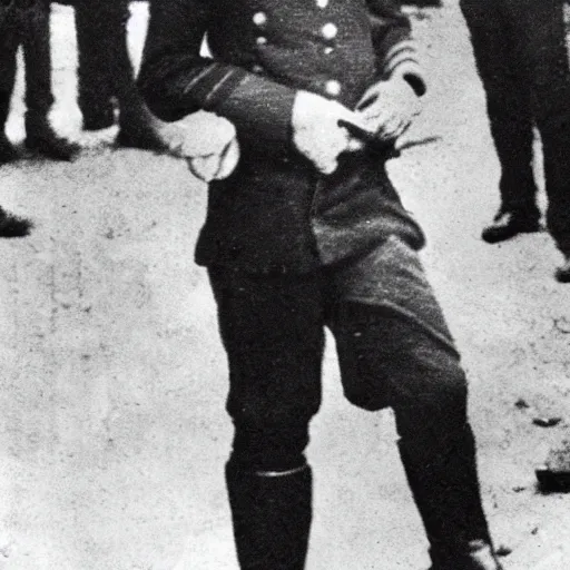 Prompt: rimbaud in ss uniform at the parade of the third reich during the great sweep