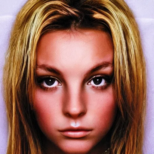 Prompt: a masterpiece portrait photo of a beautiful young woman who looks like a britney spears, symmetrical face