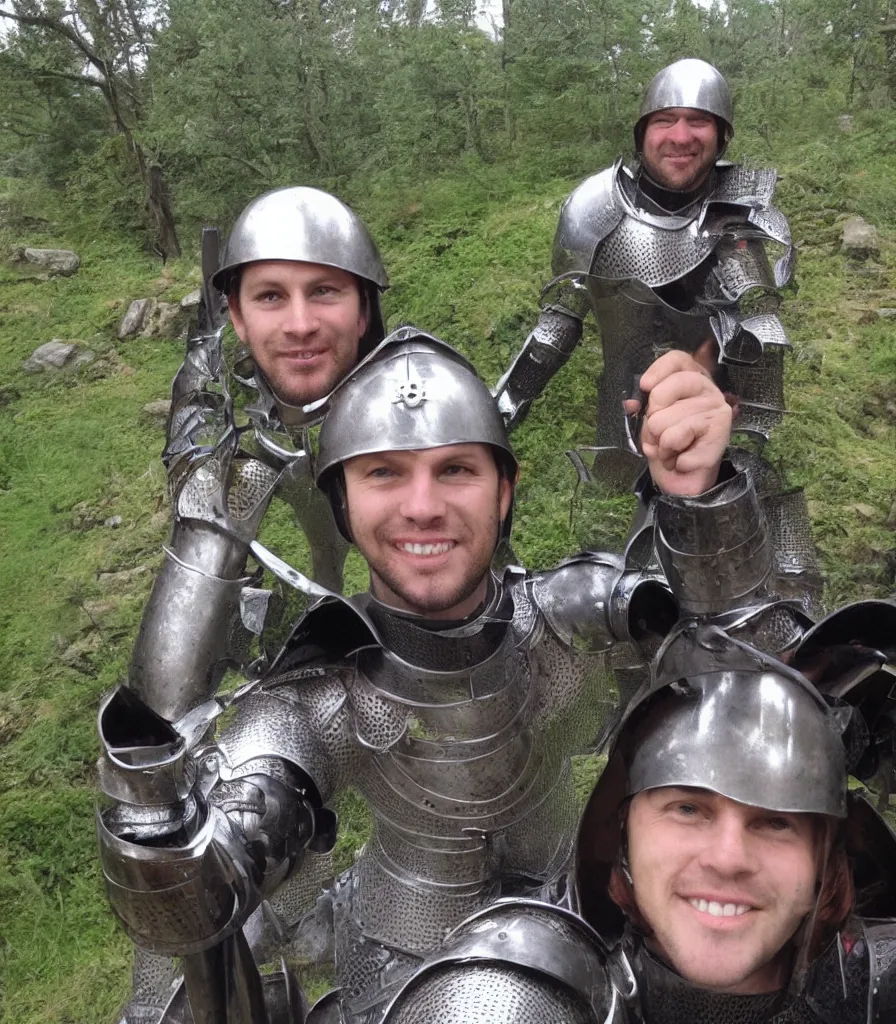 Image similar to selfie as taken by a 1500's English knight