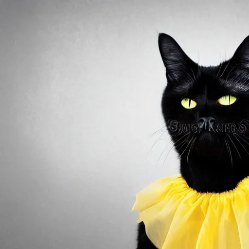 Image similar to a black cat with yellow eyes wearing silver armor, high quality photograph, studio lighting