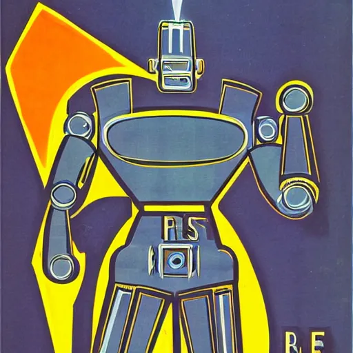 Prompt: retrofuturist design for a robot by bob kane,