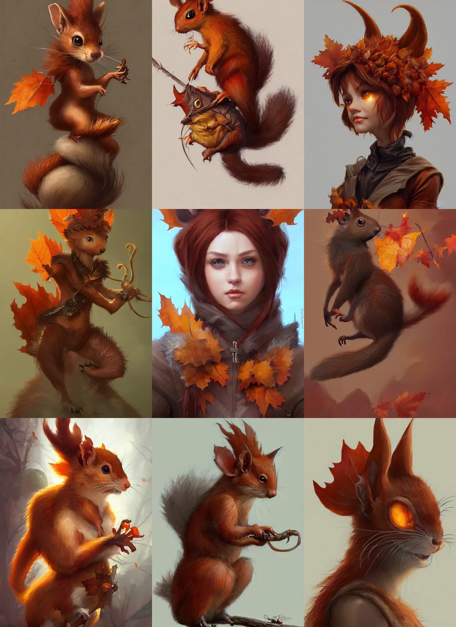 Prompt: cute autumnal ratatosk, d & d, fantasy, portrait, highly detailed, digital painting, trending on artstation, concept art, sharp focus, illustration, art by artgerm and greg rutkowski and magali villeneuve