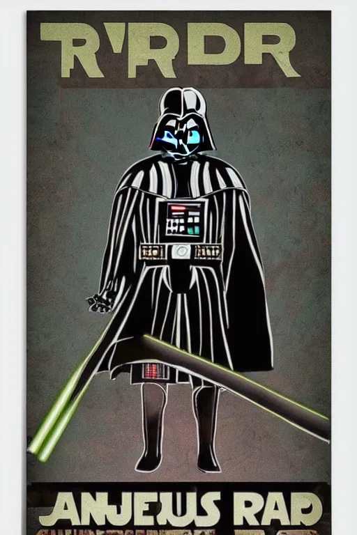 Image similar to retro cannabis with darth vader poster