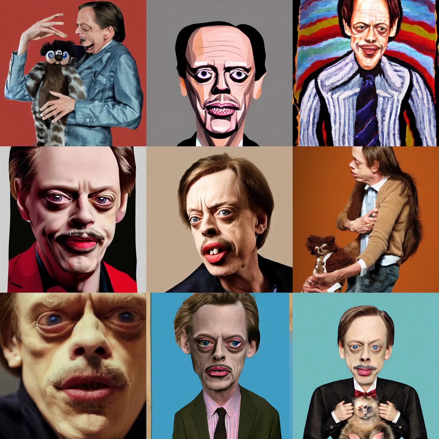 Prompt: a steve buscemi rag doll