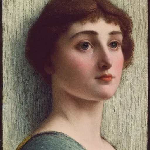 Prompt: reflections of a beautiful peasant girls face, film still by kubrick, depicted by herbert james draper, arnold bocklin, john willaim godward, sir lawrence alma - tadema. limited color palette, very intricate, highly detailed, minimalist