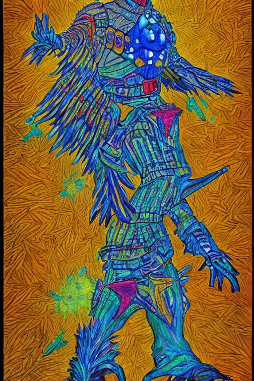Prompt: councillor rise tragopan, painted by ilene meyer and james allen, trending on artstation, psychedelic lighting microscopic view final, epic fantasy, stuckism, colored pencil art, grunderzeit
