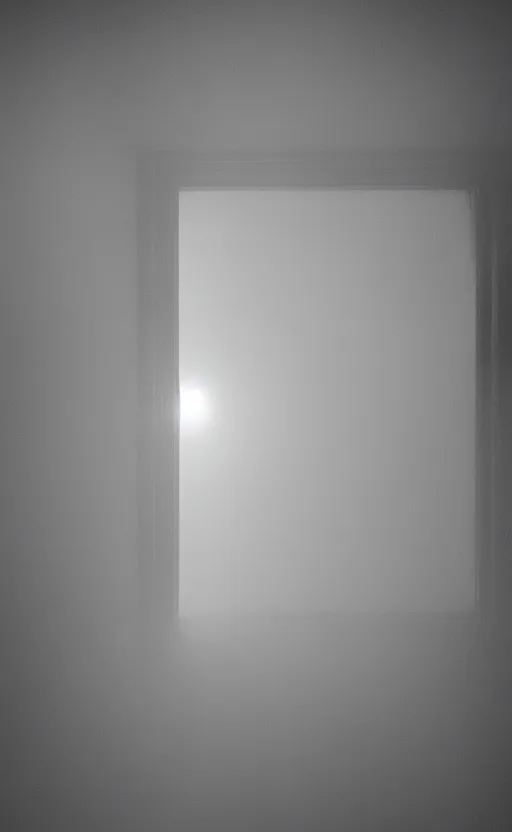 Image similar to dramatic photograph of light coming through a window in a dark room, volumetric fog