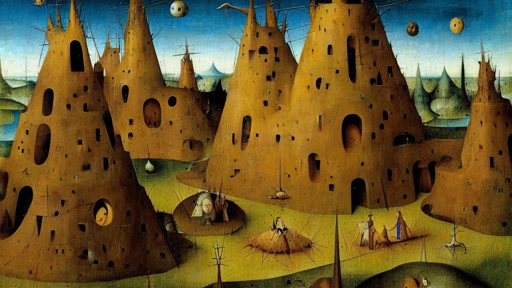 Image similar to a beautiful digital painting of a landscape by remedios varo hieronymus bosch and johfra bosschart