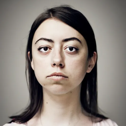 Prompt: a masterpiece portrait photo of a beautiful young woman who looks like a japanese aubrey plaza
