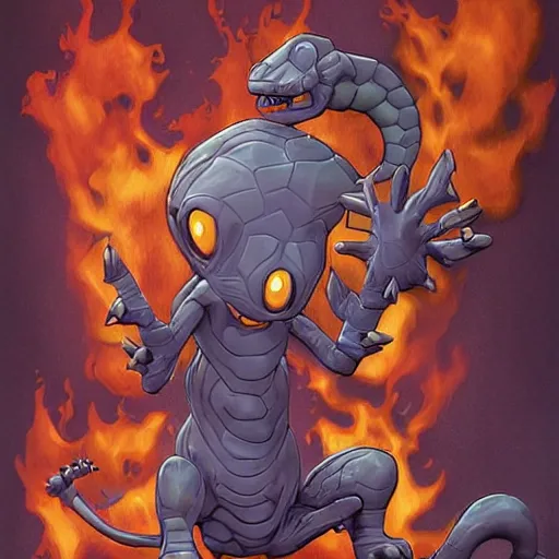 Image similar to biopunk pokemon charizard burining, Pixar style, by Tristan Eaton Stanley Artgerm and Tom Bagshaw.