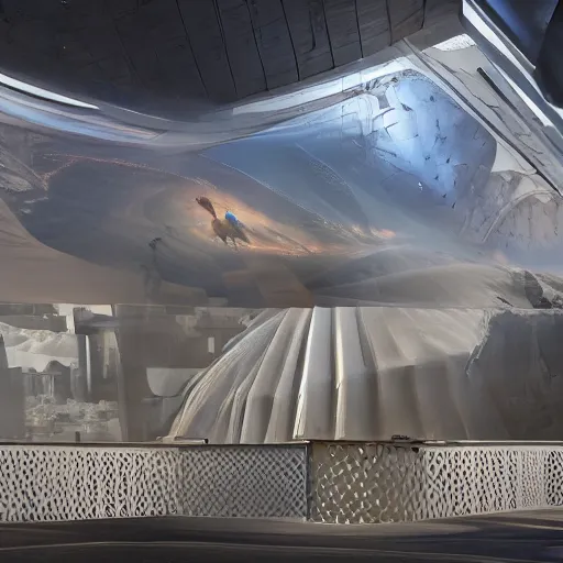 Image similar to sci-fi wall structure on the coronation of napoleon painting and digital billboard with photogrammetry cloud in the middle, unreal engine 5, keyshot, octane, artstation trending, ultra high detail, ultra realistic, cinematic, 8k, 16k, in style of zaha hadid, in style of nanospace Michael Menzelincev, in plastic, dark, tilt shift,