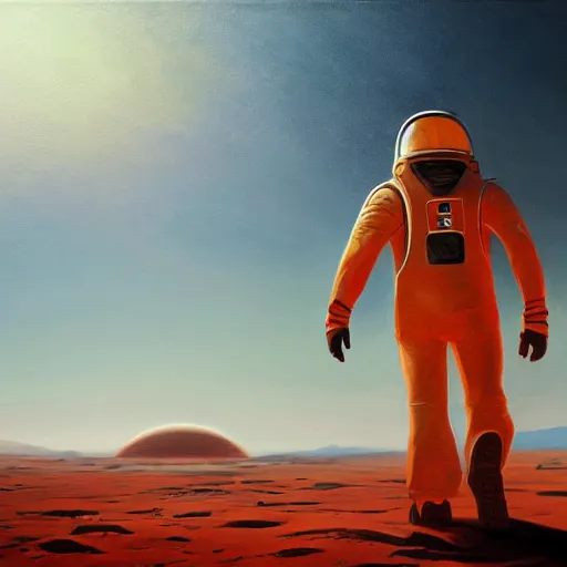 Prompt: Elon Musk walking on a terraformed Mars, highly stylized, detailed, oil painting, trending on artstation