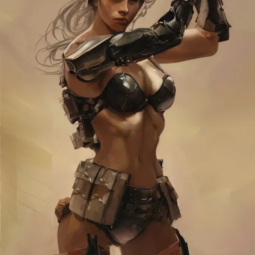 Image similar to tattoo design, a professional painting of a beautiful young female, partially clothed in battle armor, olive skin, long dark hair, beautiful bone structure, symmetrical facial features, intricate, elegant, digital painting, concept art, smooth, sharp focus, illustration, from Metal Gear, by Ruan Jia and Mandy Jurgens and Greg Rutkowski and Artgerm and William-Adolphe Bouguerea and artgerm, cat girl, anime