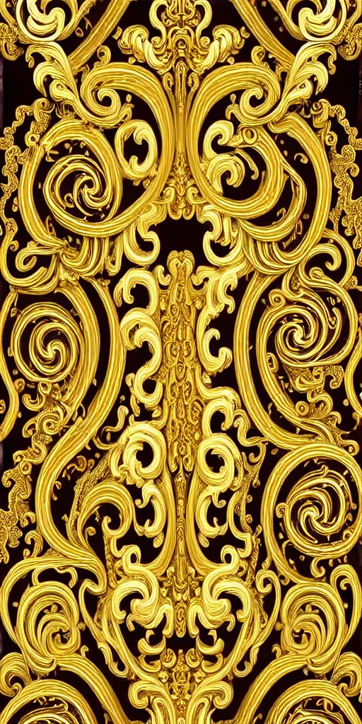 Image similar to the source of future growth dramatic, elaborate emotive Golden Baroque and Rococo styles to emphasise beauty as a transcendental, seamless pattern, symmetrical, large motifs, Palace of Versailles, 8k image, supersharp, spirals and swirls in rococo style, cartouches, white smoke, rainbow syrup splashing and flowing, Gold black and rainbow colors, perfect symmetry, High Definition, photorealistic, masterpiece, 3D, no blur, sharp focus, photorealistic, insanely detailed and intricate, cinematic lighting, Octane render, epic scene, 8K