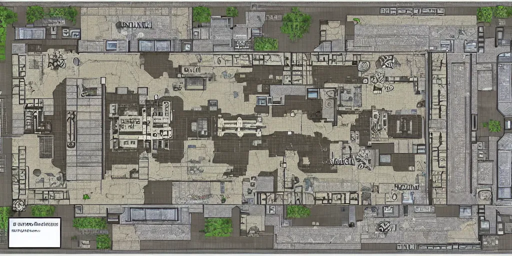 Image similar to architectural floor plan gears of war map, symmetrical outpost