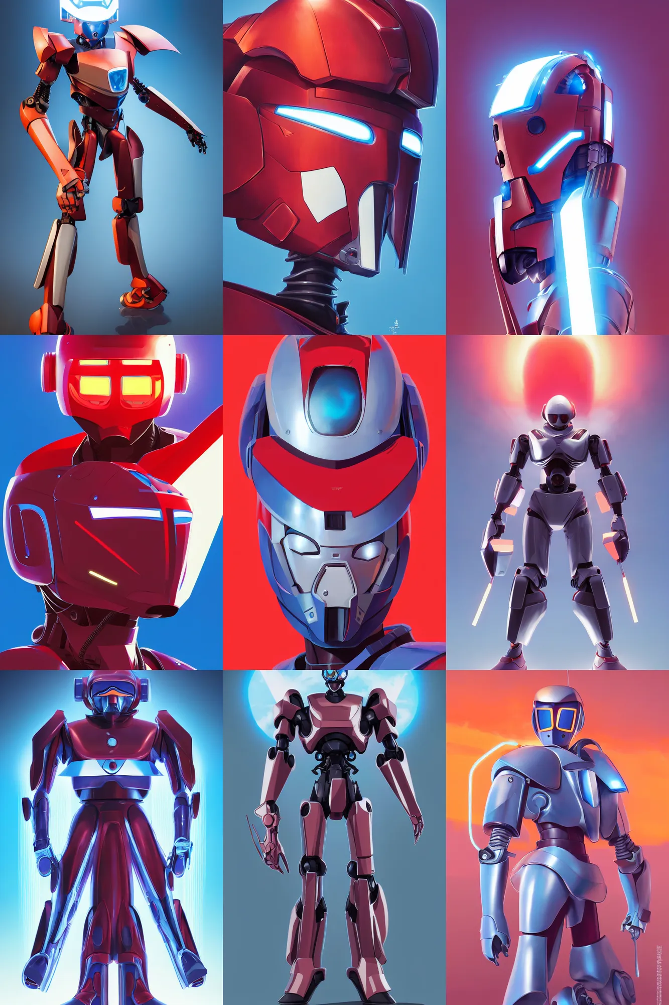 Prompt: tekkaman blade - takaya aiba suit armor robot minimalist comics helmet mask 2 0 2 2, behance hd by jesper ejsing, by rhads, makoto shinkai and lois van baarle, ilya kuvshinov, rossdraws global illumination ray tracing hdr radiating a glowing aura