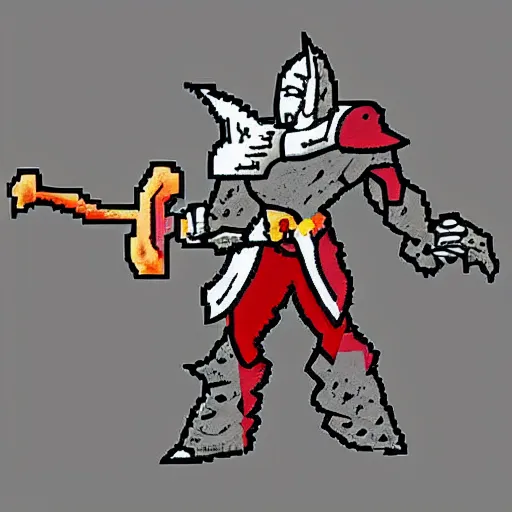 Prompt: Excalibur in the style of pixel art