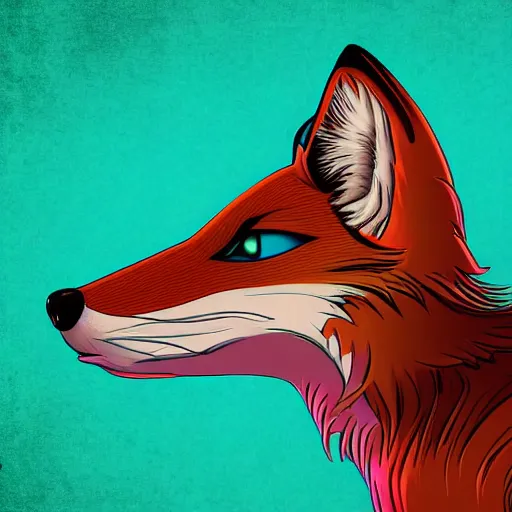 Prompt: digital fox, retrowave palette, retro cyberspace background, highly detailed, anatomically correct vulpine, synth feel, fluffy face, ear floof, flowing fur, super realism, accurate animal imagery, 4 k digital art