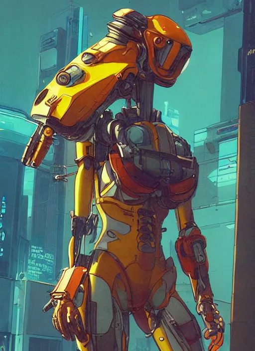 Image similar to goldfish piloting a mech suit. portrait by stonehouse and mœbius and will eisner and gil elvgren and pixar. realistic proportions. dystopian. cyberpunk 2 0 7 7, apex, blade runner 2 0 4 9 concept art. cel shading.