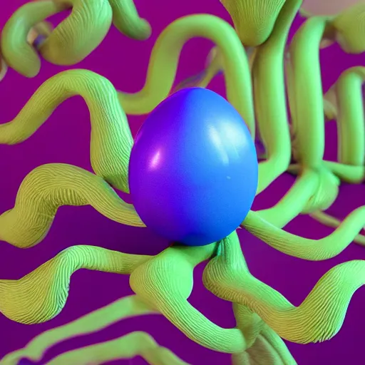 Image similar to a purple and blue alien plant, a computer rendering by jonathan zawada, pelton, featured on polycount, computer art, rendered in cinema 4 d, octane render, rendered in maya