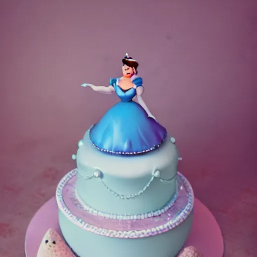 Image similar to high resolution photo of a cinderella cake, michelin star, very tasty, food photography, instagram, trending