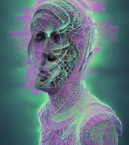 Image similar to ghost by dariusz zawadzki, kenneth blom, mental alchemy, james jean, pablo amaringo, naudline pierre, intricate, contemporary art, glitch, pastel color palette, hyper detailed, rendered in octane