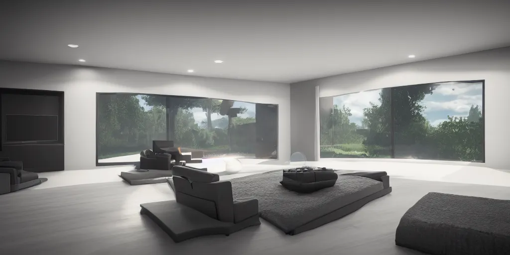 Image similar to A gaming console house, photorealistic, octane render, hyperrealistic, cinematic lighting, 8k,