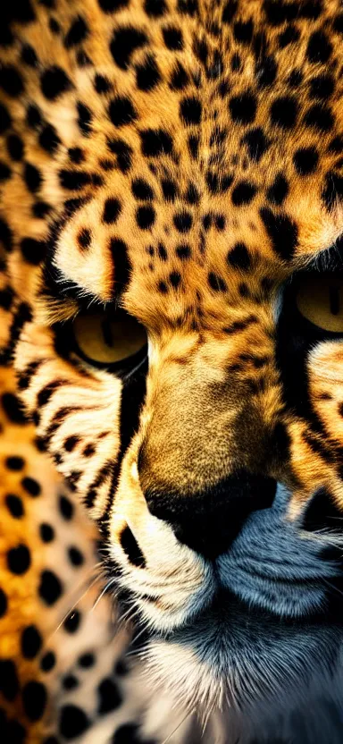 Image similar to a portrait photo of luffy as cheetah, side shot, by professional photographer, 8 k resolution, high quality