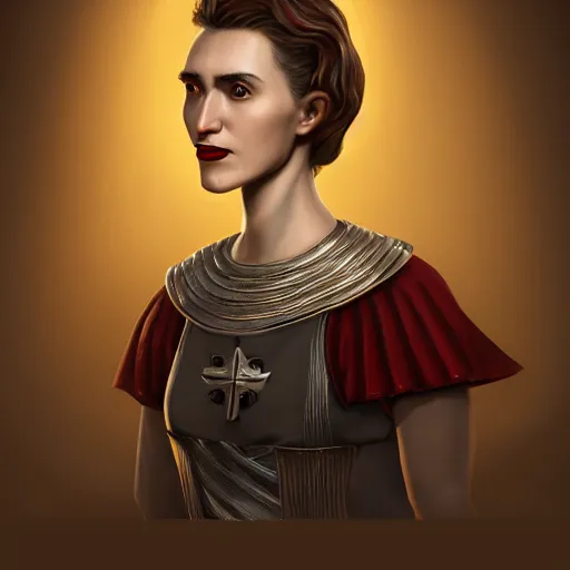 Image similar to A Crusader Kings II portrait of a Spanish young woman with high cheekbones. Good bone structure. Dressed in 1940s style. Highly detailed, fine Art, high detail, great lighting, 8k resolution, masterpiece, concept art, illustration, clear eyes, painting oil on canvas, octane render, HDR, trending on artstation, 4k, 8k, HD