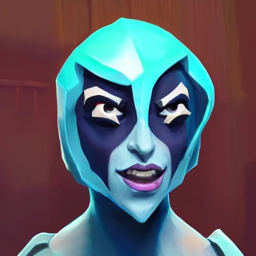 Image similar to greg manchess portrait painting of rad cube queen from fortnite as overwatch character, medium shot, asymmetrical, profile picture, organic painting, sunny day, matte painting, bold shapes, hard edges, street art, trending on artstation, by huang guangjian, gil elvgren, ruan jia, greg rutkowski, gaston bussiere