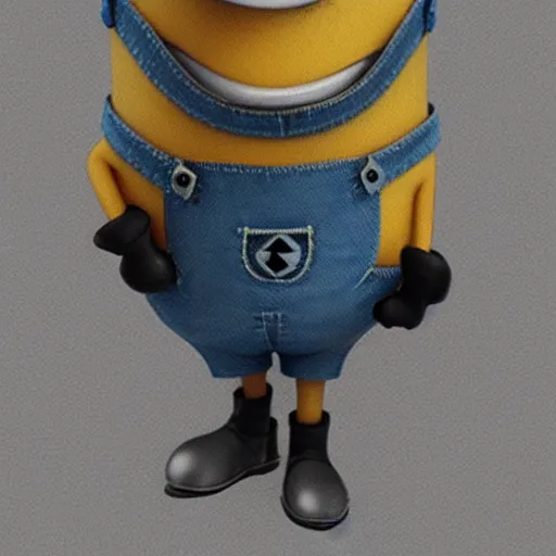 Image similar to sad minion doomer, smoking cigarette, hd, realistic, detailed