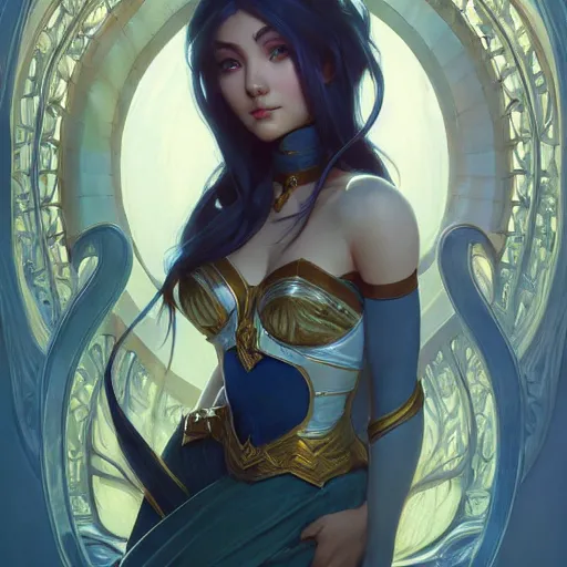 Image similar to perfectly - centered - portrait of irelia from league of legends, intricate, highly detailed, digital painting, artstation, concept art, smooth, sharp focus, illustration, unreal engine 5, 8 k, art by artgerm and greg rutkowski and alphonse mucha