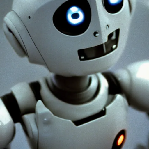 Prompt: ! film still of the 1 9 9 9 movie'robot invaders from planet glibglore '. sigma 8 5 mm f / 1. 4