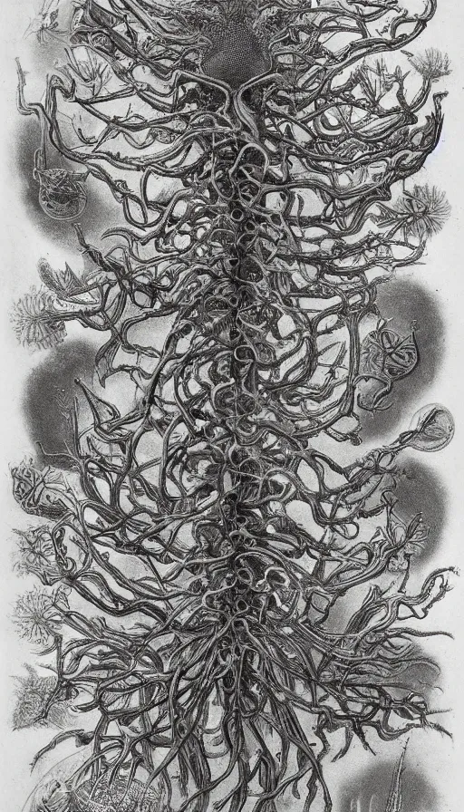 Image similar to rage, by ernst haeckel
