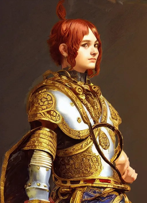 Prompt: portrait of an ancient roman character in incredible rich ornate armor, by ilya kuvshinov, by thomas lawrence, by bayard wu, trending on artstation, masterpiece