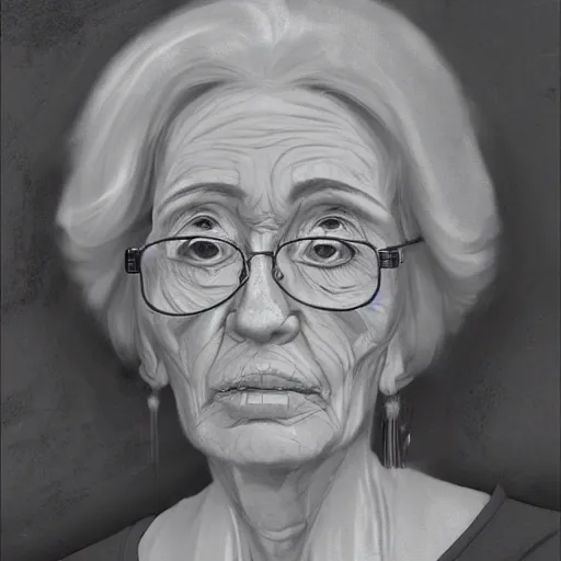 Image similar to artstation older woman, very detailed, , portrait, high contrast