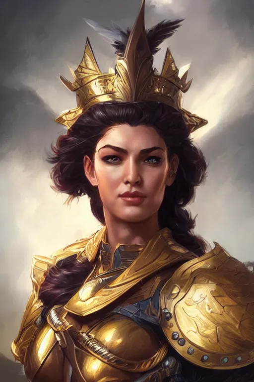 Image similar to amazon valkyrie athena, d & d, fantasy, portrait, highly detailed, headshot, digital painting, trending on artstation, concept art, sharp focus, illustration, art by artgerm and greg rutkowski and magali villeneuve