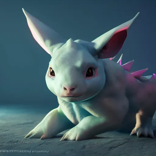 Prompt: photography of a realistic female nidoran animal, ultra detailed, 8 k, cinematic lighting, natural background, trending on artstation, pokemon