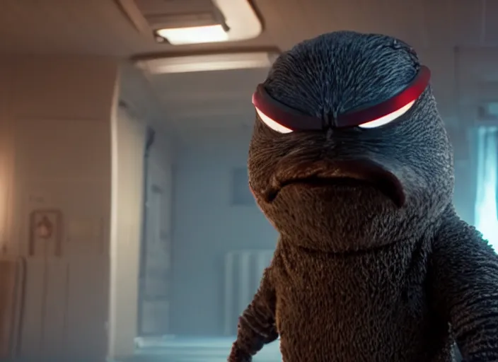 Image similar to film still of nibbler in the new scifi movie, 4 k