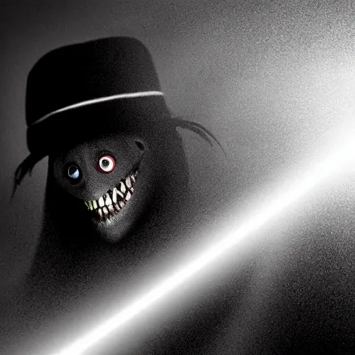 Prompt: “ photo of the babadook, hd, 4 k, award winning, lens flare, creepy ”